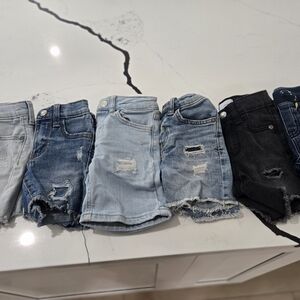 Assorted Toddlers Distressed Denim Shorts - Light & Dark Wash Size 2T (6pairs)